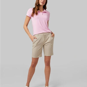 32 Degrees Stretch Woven Bermuda Shorts. Khaki​